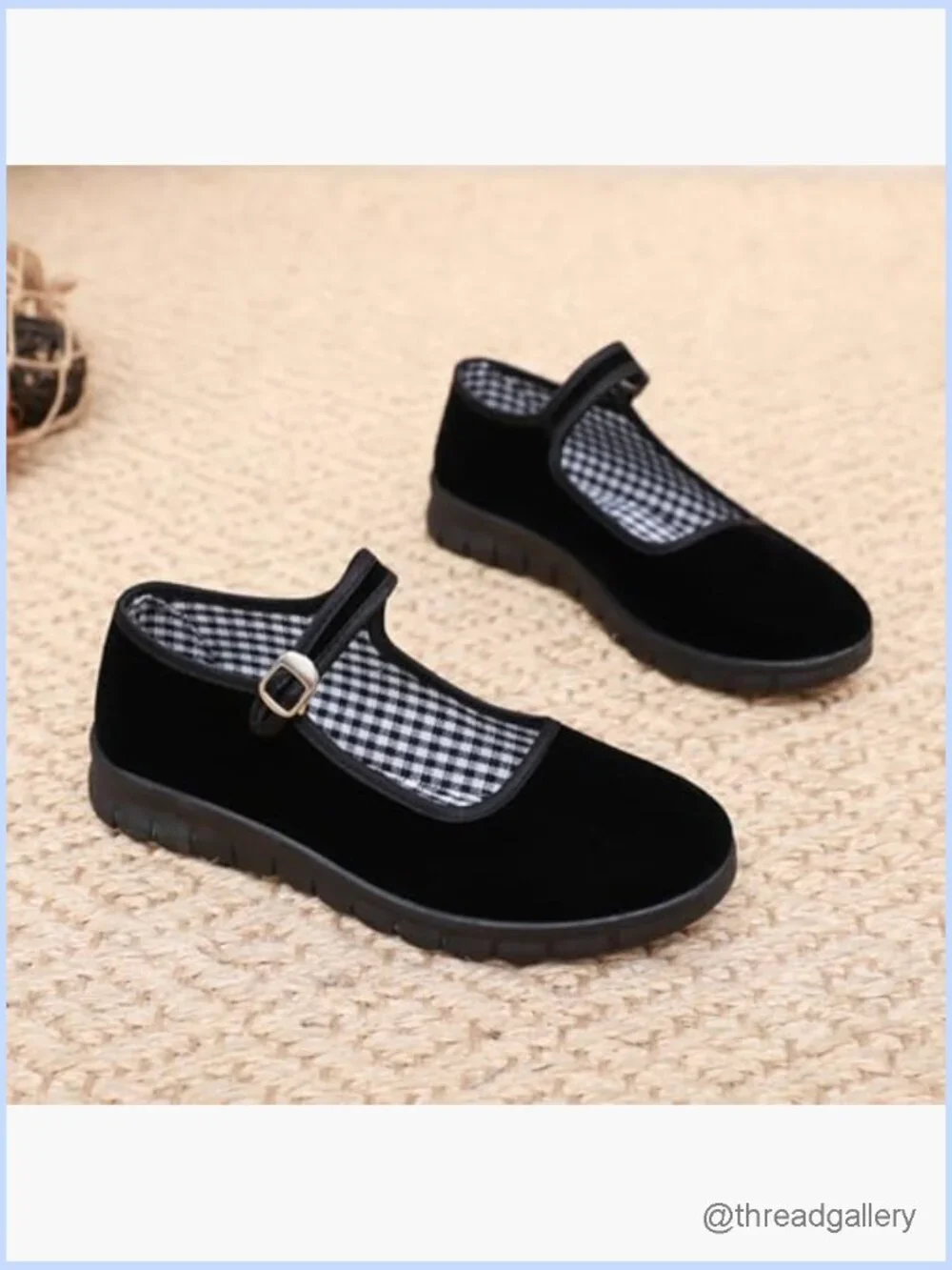 Women Ballet Flats Adjustable Strap Soft Velvet Shoes
